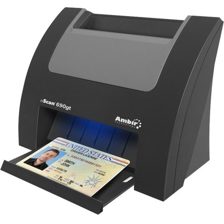 AMBIR Nscan 690Gt Duplex Id Card Scanner W/ Ambirscan: Vertical High-Speed DS690GT-AS